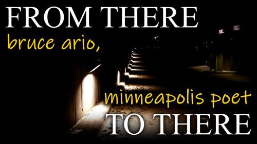 Alex Sheremet's nighttime photo of Minneapolis, showing a field of lights against a black backdrop, with the title of Bruce Ario's film across it.